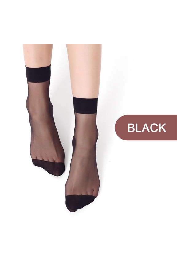 10 Packs Women Thin Ankle Socks Silky Breathable Stretch Short Socks Anti-Snag Run Resistant Non-tight Elastic Sock Cuffs for High Heels Flat Daily Office Casual Wear