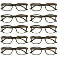thumbnail image 1 of 10 Packs Womens Square Frame Blue Light Blocking Computer Reading Glasses Classic Style Readers +1.50, 1 of 6