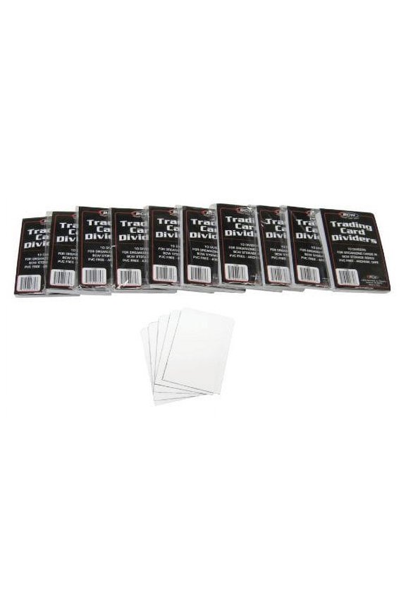 (10) Packs of BCW Brand Trading Card Divider Cards(100 Dividers Total)