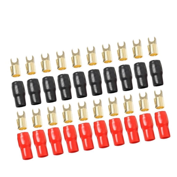 10 Pair 4 AWG Gauge Fork Terminals Wire Connector Positive+Negative, new