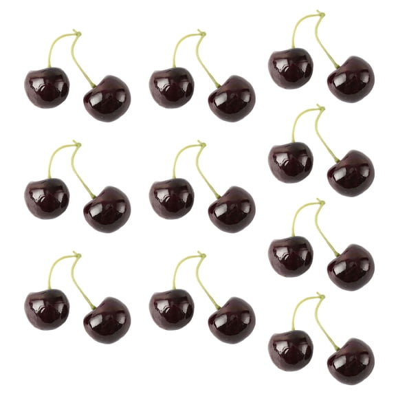 10 Pair Artificial Cherries Simulations Cherries False Decorations False Fruit Model for Shopping Mall Home