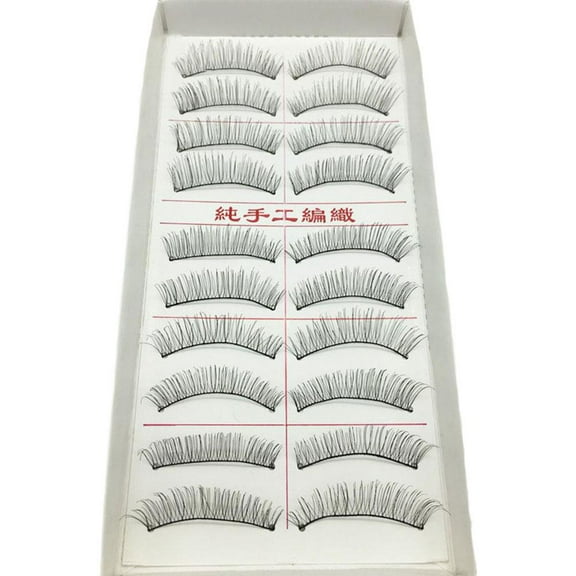 10 Pair Artificial Eyelashes, Hand Woven Natural Artificial Eyelashes J3J1