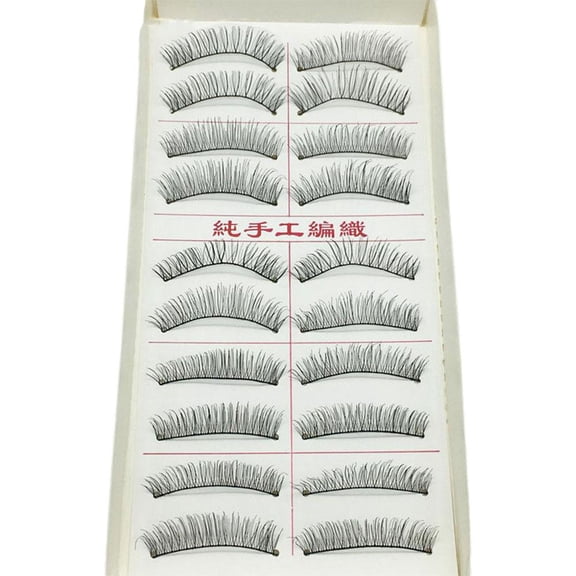 10 Pair Artificial Eyelashes, Hand Woven Natural Artificial Eyelashes K5S7