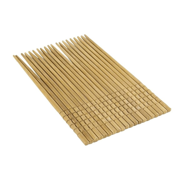 10 Pair Bamboo Chopsticks Tableware Set For Household Use, Natural Bamboo Grain Design, 10 Pairs Pack For Kitchen Dining