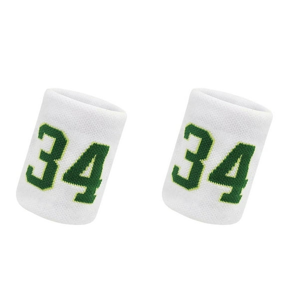 10 Pair Basketball Fitness Wristband Sport Sweatband Number 24 Sweat Wrist Support Brace Suitable for Gym Volleyball Safety Wrist (34-White)