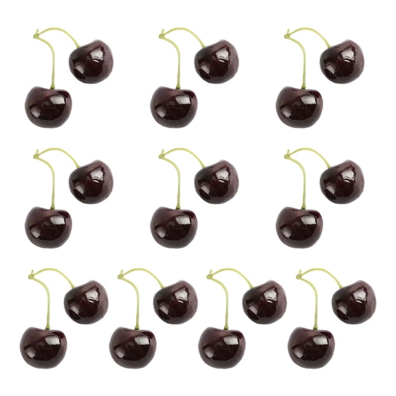 10 Pair False Cherries Artificial Decorations Simulations Cherries Fruit False Fruit Model Kitchen Photo Props