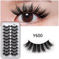 thumbnail image 1 of 10-Pair Eyelashes in 8D Dramatic Style, Wispy Cat Eye Volume Lashes Multipack, Reusable False Eyelashes for Makeup - A, 1 of 4