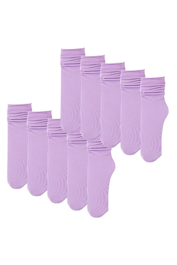 10-Pair Ice Ice Socks Women's Summer Thin Socks – Cool Mid-Tube Stockings, Fashionable Velvet Pile, Breathable & Comfortable,Purple,One Size,Dailypoc,socks for women