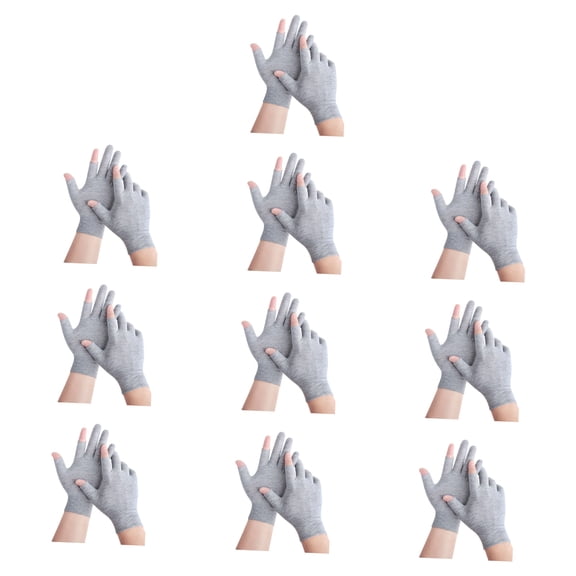 10 Pair Lightweight Cotton Gloves Mitten With Open Finger Design For Seamless Touch Display Operations And Hand Ventilation