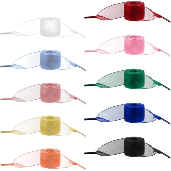 10 Pair Ribbon Shoe Laces Women Fashion Flat Satin Ribbon Shoelaces Soft Silk Satin Shoestrings Colorful Shoe Laces for Sneakers Skate Shoes Sport Shoes (47 inch