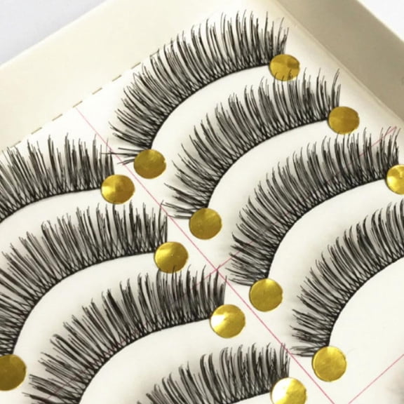10-Pair Set 3D Fluffy False Eyelashes, Natural Wispy Eyelash Extensions with Lightweight Cotton Band for Daily Wear, Style C