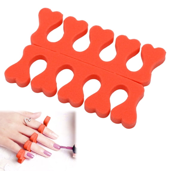 10 Pair Sponge Toe Separators Soft Finger Separators Toe Divider Spacer for Polishing Pedicure Manicure Coating Gel Painting Nail Art Beauty Accessories, Red