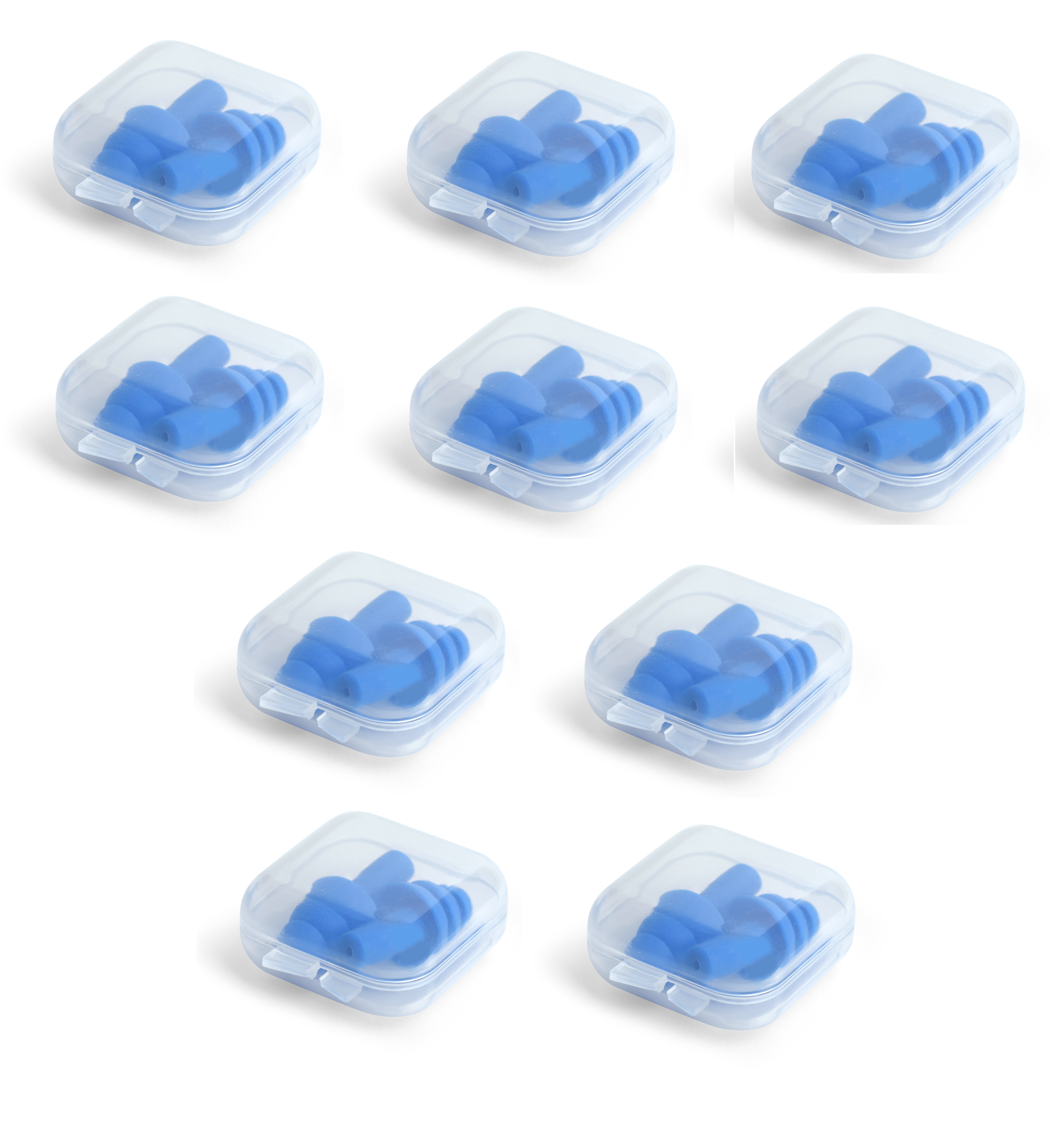 QUALITY PLUGS BY RIPS 10 Pair Swimmers Ear Plugs with Case - Waterproof Ear Protection for Adults