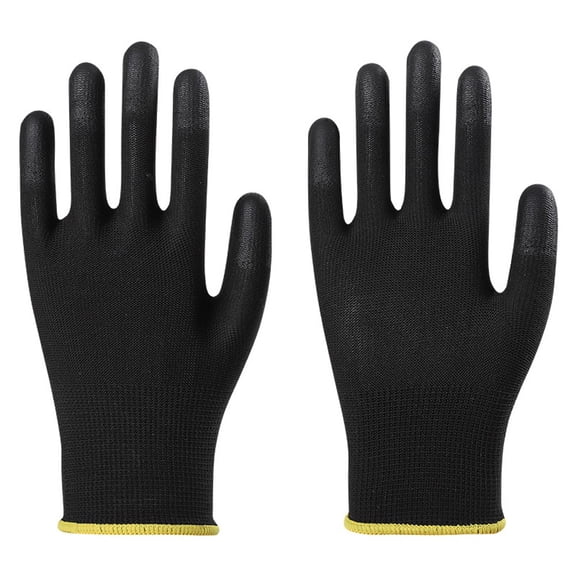 10 Pair Work Gloves with Nylon Shell and PU Palm Coating for Use in Construction Framing Landscaping Equipment Handling and Workshop Jobs (S)