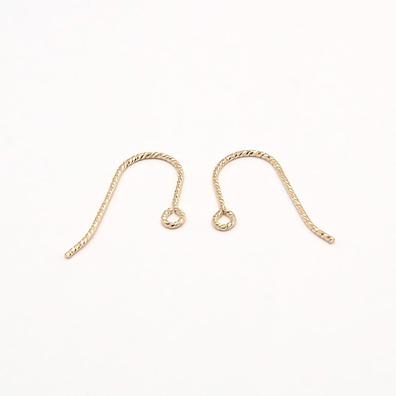 10 Pair Yellow Gold Filled Earring Hooks with Horizontal Loop Cadmium Free & Nickel Free & Lead Free 17x12mm Hole: 1mm 21 Gauge Pin: 0.7mm
