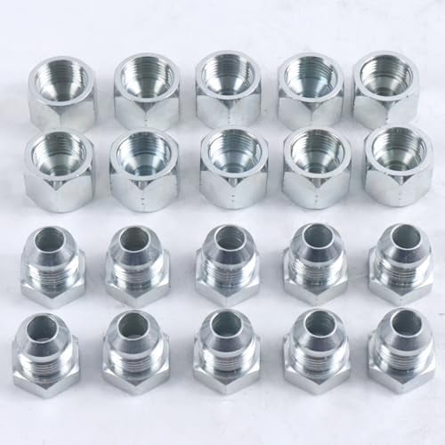10 Pairs 1/2" # 8 JIC Cap 0304-C-08 & Plug 2408-08 Hydraulic Adapter Fitting 3/4-16 Thread$$Plumbing & HVAC