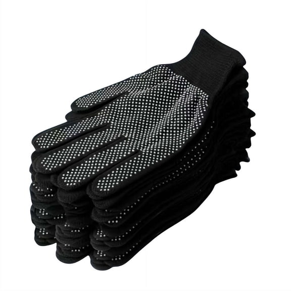 10 Pairs 13G Knit Work Gloves, Non-slip Wear Resistant Thin Sun Protection Gloves for Construction Driver Electrician, Unisex Adult