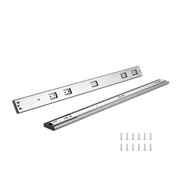 10 Pairs 24 in Drawer Slides, Side Mount Heavy Duty Full Extension Galvanized Steel Tracks with Soft-Close Ball Bearing Glides, 100 lb Load for Kitchen Cabinets, Dressers and Storage Drawers