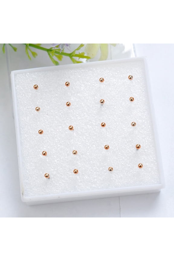 10 Pairs 2mm/3mm/4mm Gold Plated Silver Ball Bead Earrings Ear Studs Jewelry