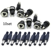 10 Pairs 5.5mmx2.1mm DC Power Adapter Male & Female DIY DC Barrel Connector
