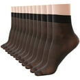 10 Pairs Ankle Nylon Socks for Women Sheer Pantyhose Socks