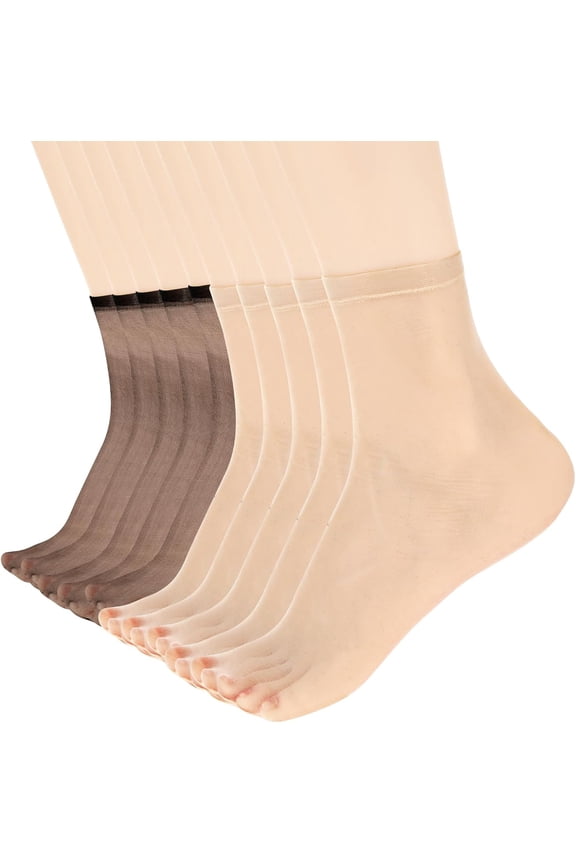 10 Pairs Ankle Sheer Socks Nylon Pop Socks Silky Breathable Hosier Transparent Short Dress Stockings For Women