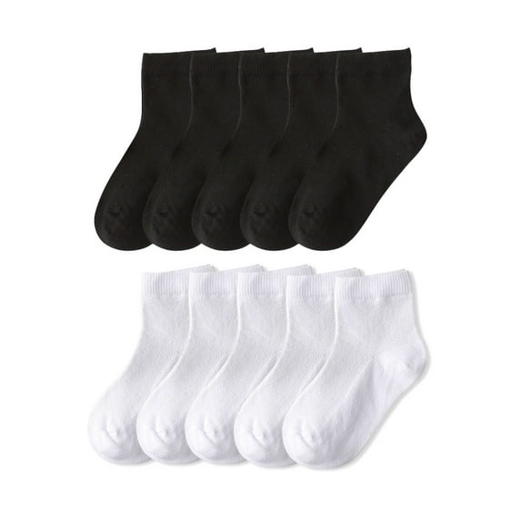 10 Pairs Baby Girls Boys Mesh Thin Socks Cotton Kids Toddler Ankle Socks, solid color