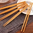thumbnail image 1 of 10 Pairs Bamboo Chopsticks With Natural Pattern For Household Kitchen Use, 24Cm Length Reusable Safe Tableware Set, Durable Eco-Friendly Tableware For Daily Meals, 1 of 7