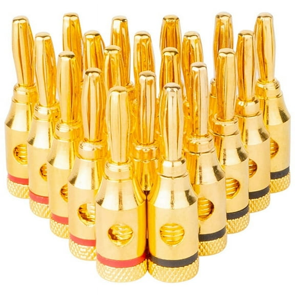 10 Pairs Banana Plugs - Open Screw Type for Speaker Wire, Home Theater, Wall Plates and More