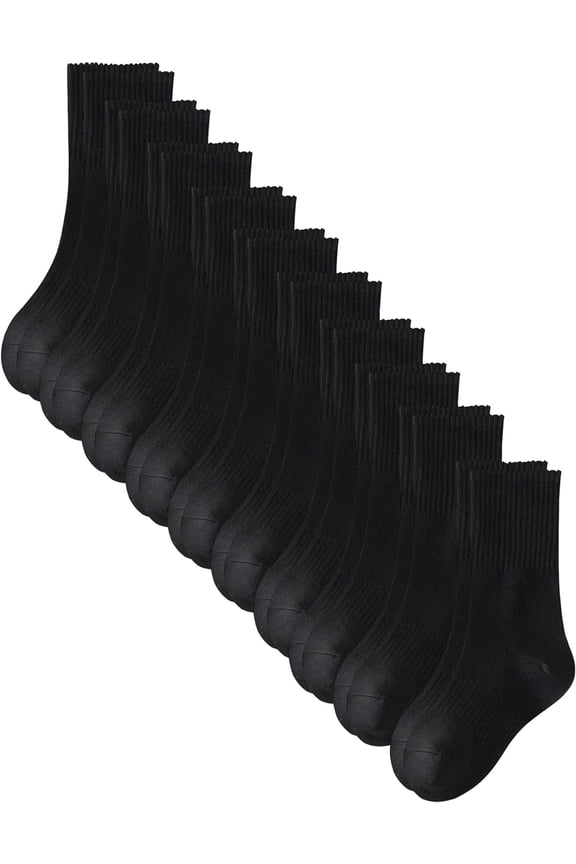 10 Pairs Boys Girls Soft Cotton Crew Dress Socks Seamless Toe School Socks