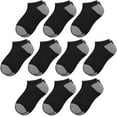 thumbnail image 1 of 10 Pairs Boys Socks 4-6 6-8 8-10 Years Old Low Cut Ankle Athletic Socks For Kids Short Half Cushioned Socks, 1 of 7