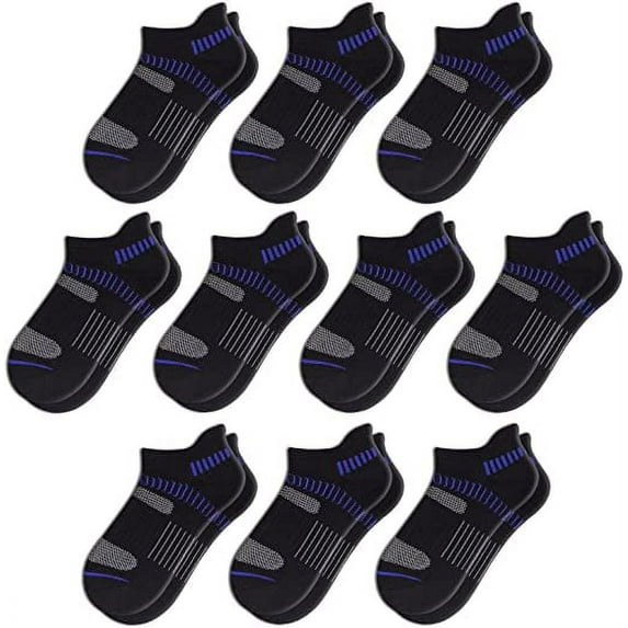 10 Pairs Boys Socks For Kids 4-6 8-10 6-8 Years Old Athletic Ankle Socks Short Cotton Socks With Cushioned Sole锛圡)