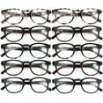 thumbnail image 1 of 10 Pairs Comfortable Men Or Women Round Reading Glasses – Clear Lens Lightweight Readers with Spring Hinges RF02 +2.50, 1 of 4