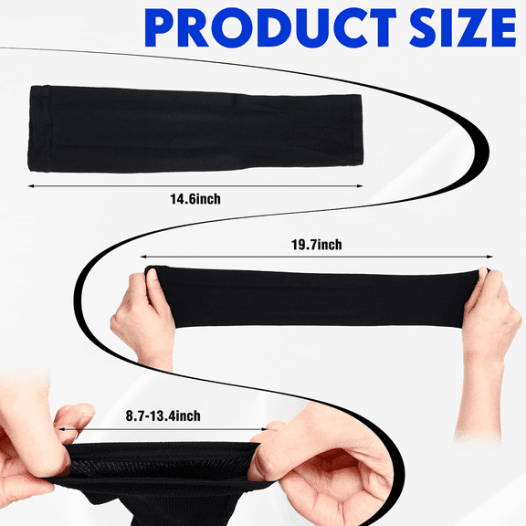 10 Pairs Cooling Arm Sleeves UV Protection Warmers Sleeves for Men&Women,For Running, Cycling, Hiking, Golf,Black