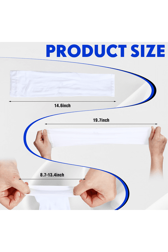 10 Pairs Cooling Arm Sleeves UV Protection Warmers Sleeves for Men&Women,For Running, Cycling, Hiking, Golf,White
