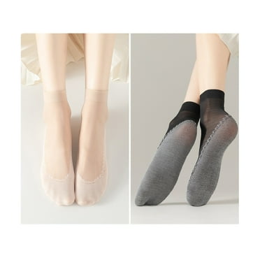 10 Pairs Cotton Bottom Socks Transparent Ladies Ultrathin Breathable Silky Socks