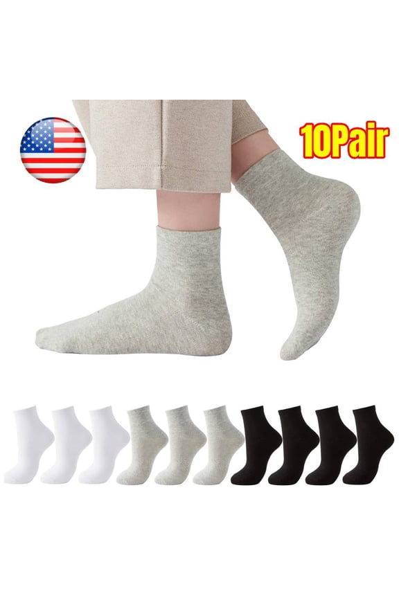10 Pairs Crew Socks for Women Casual Cotton Socks Soft Breathable Dress Socks