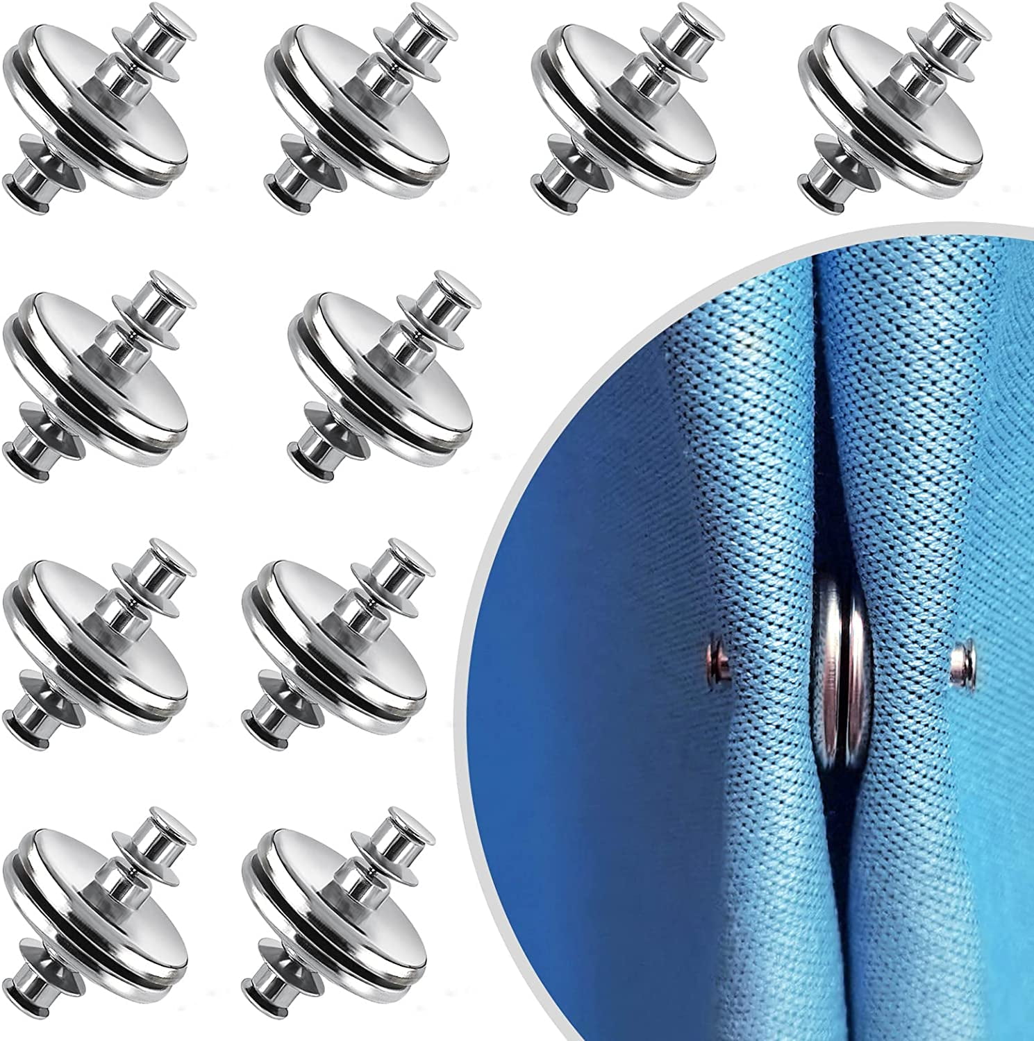 Drapery Magnets 10 Pairs Curtain Magnets Closure, Curtain Weights Magnets with Back ...