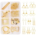 thumbnail image 1 of 10 Pairs DIY Geometry Style Earring Making Kits Geometry Charms Pendants Brass Linking Rings & Earring Hooks & Iron Jump Rings for DIY Earring Jewelry Making Golden, 1 of 7