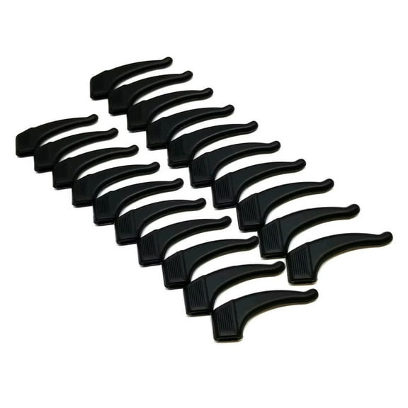 10 Pairs Eye Glasses Ear Grippers, Anti-Slip Glasses Ear Hook Comfort Silicone Eyeglasses Ear Cushion for Behind the Ear for Glasses Sunglasses Reading Glasses Retainers for Child Adults(Black)