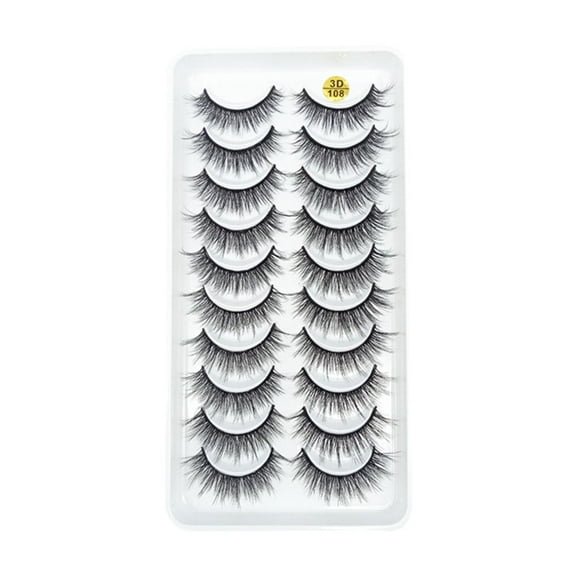 10 Pairs False Eyelashes 3D Fluffy Eyelash Extensions Soft Eyelashes' Wispy T3N↘ W9C5