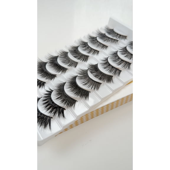 10 Pairs False Eyelashes 5 Different Styles Fluffy Look Strip Lashes