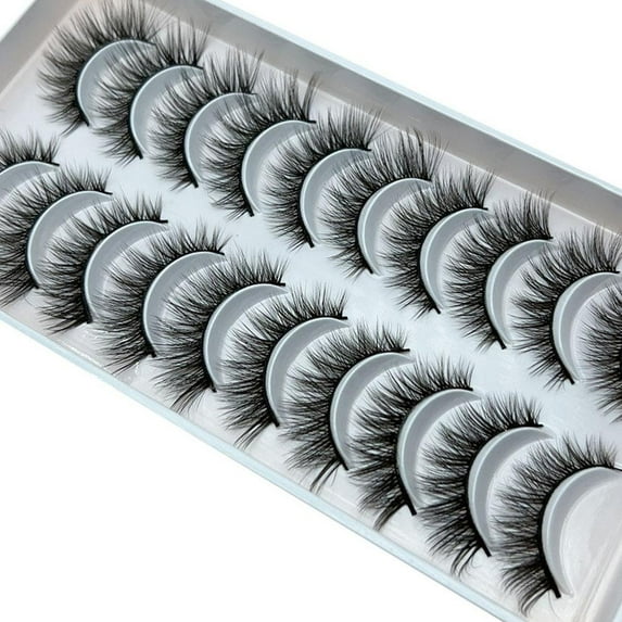 10 Pairs False Eyelashes Natural Wi Flfy Fake Eyelashes Long Thi Las' X7E0