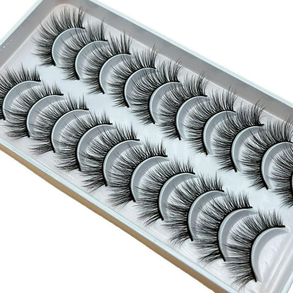 10 Pairs False Eyelashes Natural Wispy Fluffy Fake Eyelashes Long Thick La A7O7