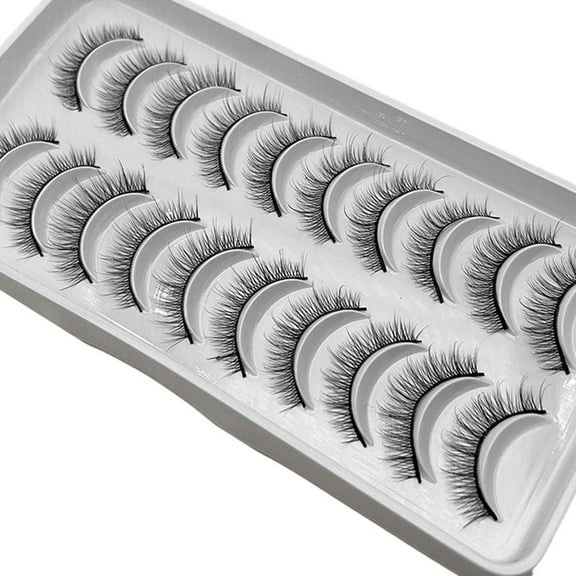 10 Pairs False Eyelashes Natural Wispy Fluffy Fake Eyelashes Long Thick Lashe" D6B6