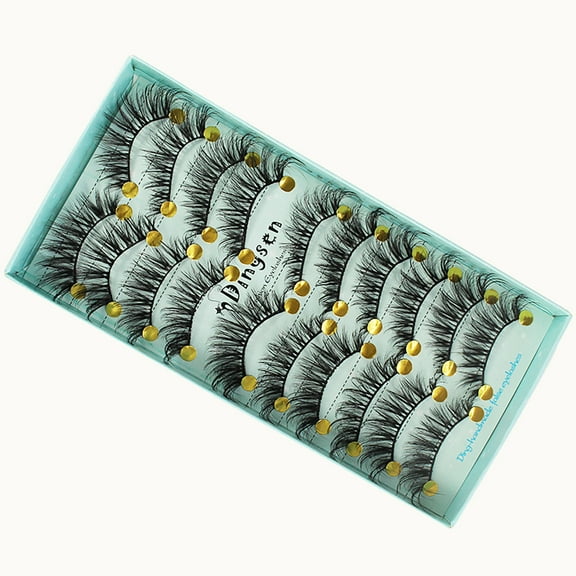 10 Pairs Faux Mink Lashes Wispy Lashes 3D Curly False Eyelashes Flully Eye Lash Extesnion Eye Fake Lashes, Natural Long Eyelash