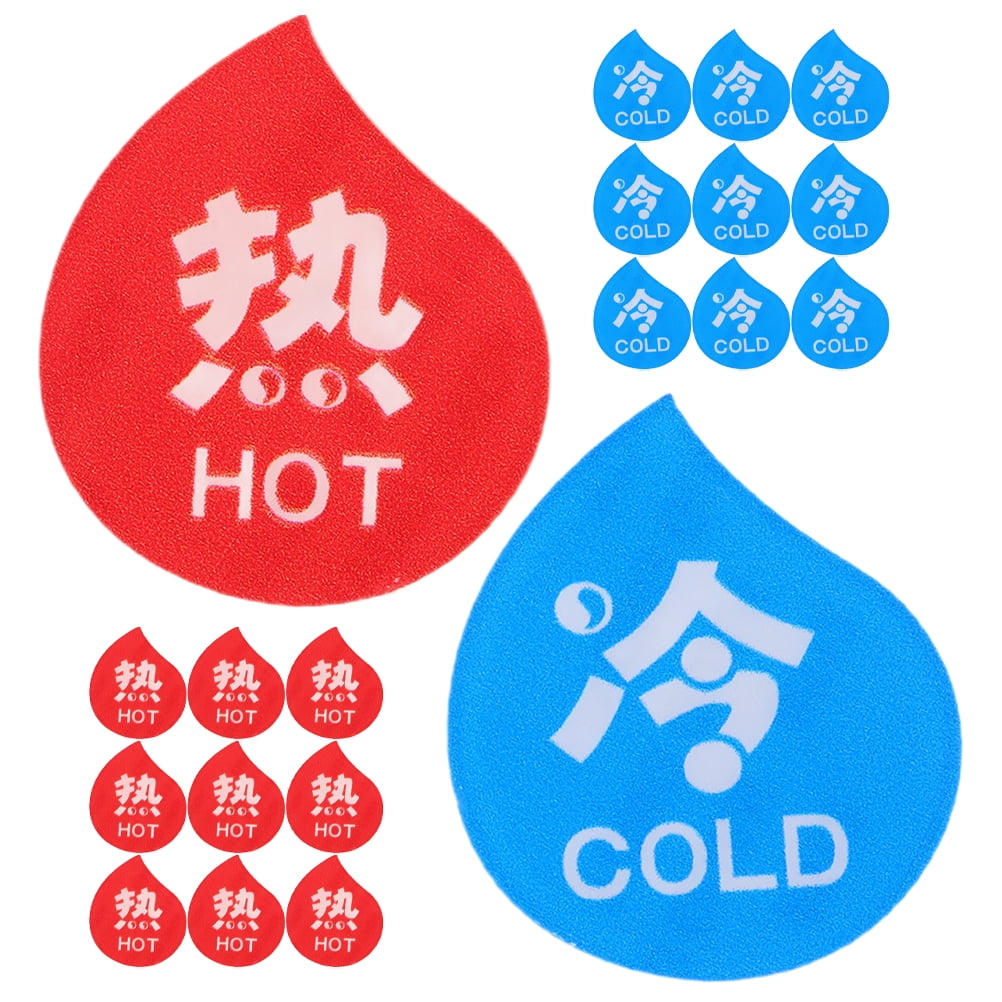 10 Pairs Fire Extinguisher Waterproof Faucets Signs Hot and Cold