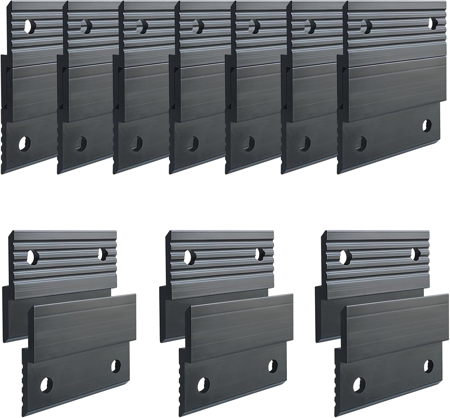 10 Pairs French Cleat Hanger, 2'' French Cleat Hanger Heavy Duty Aluminum Z Bar Wall Mount Picture Hanger for Hanging Mirrors Picture Frames Whiteboards Panels Shelves Headboards Art Fram (Black)