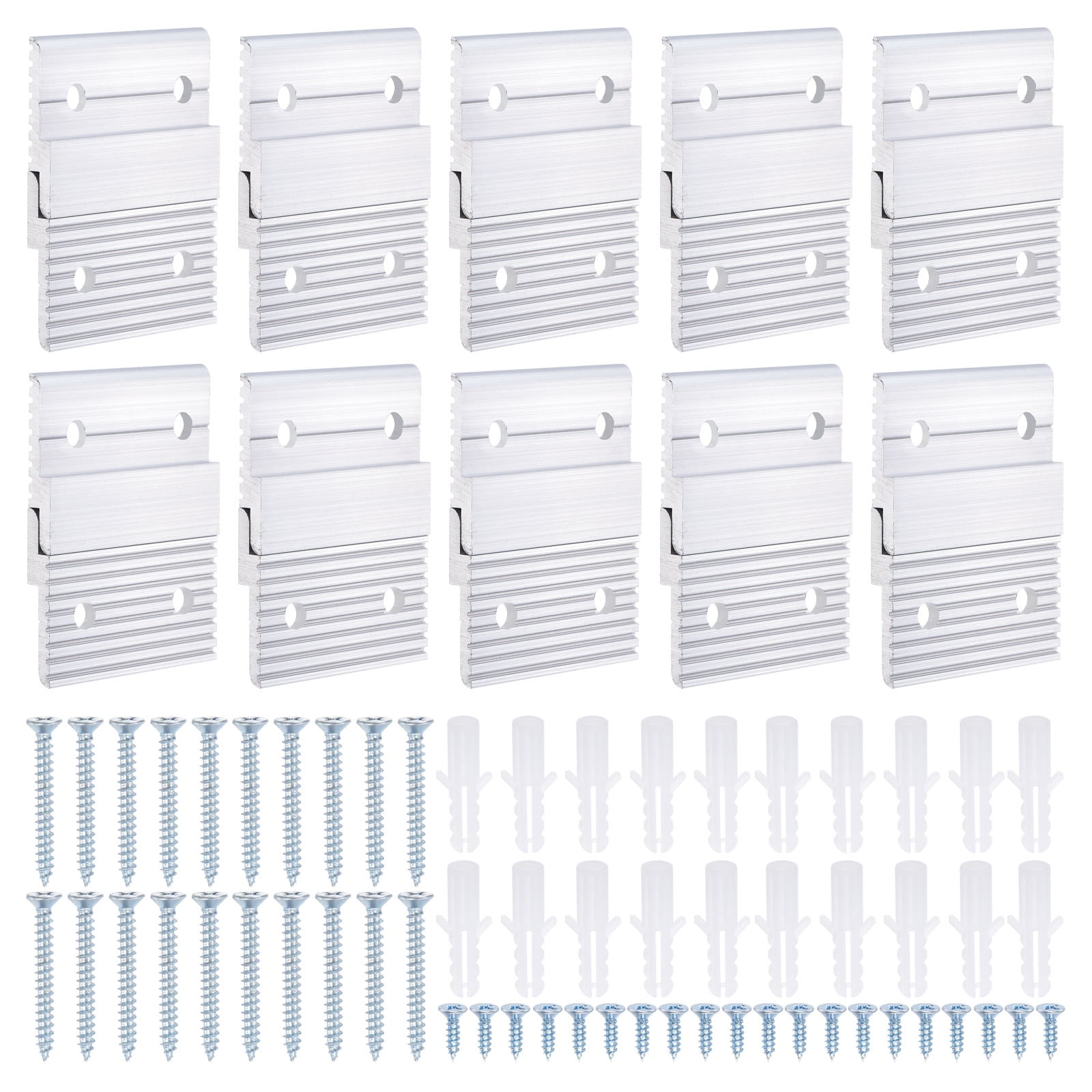 10 Pairs French Cleat Picture Hanger 2" Aluminum Z Clip Supports 30lbs, Interlocking Wall Mounting Bracket