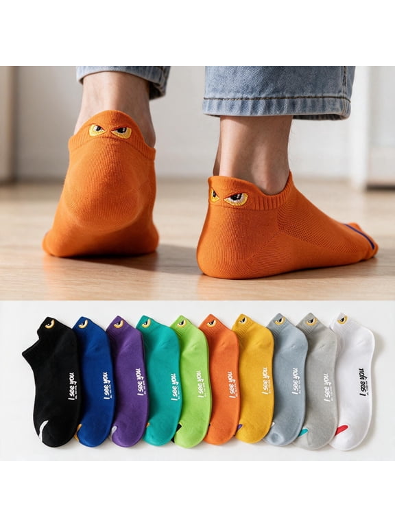 10 Pairs Funny Monster SocksNo Show Low Cut Breathable Stretchy Unisex Socks for Sports